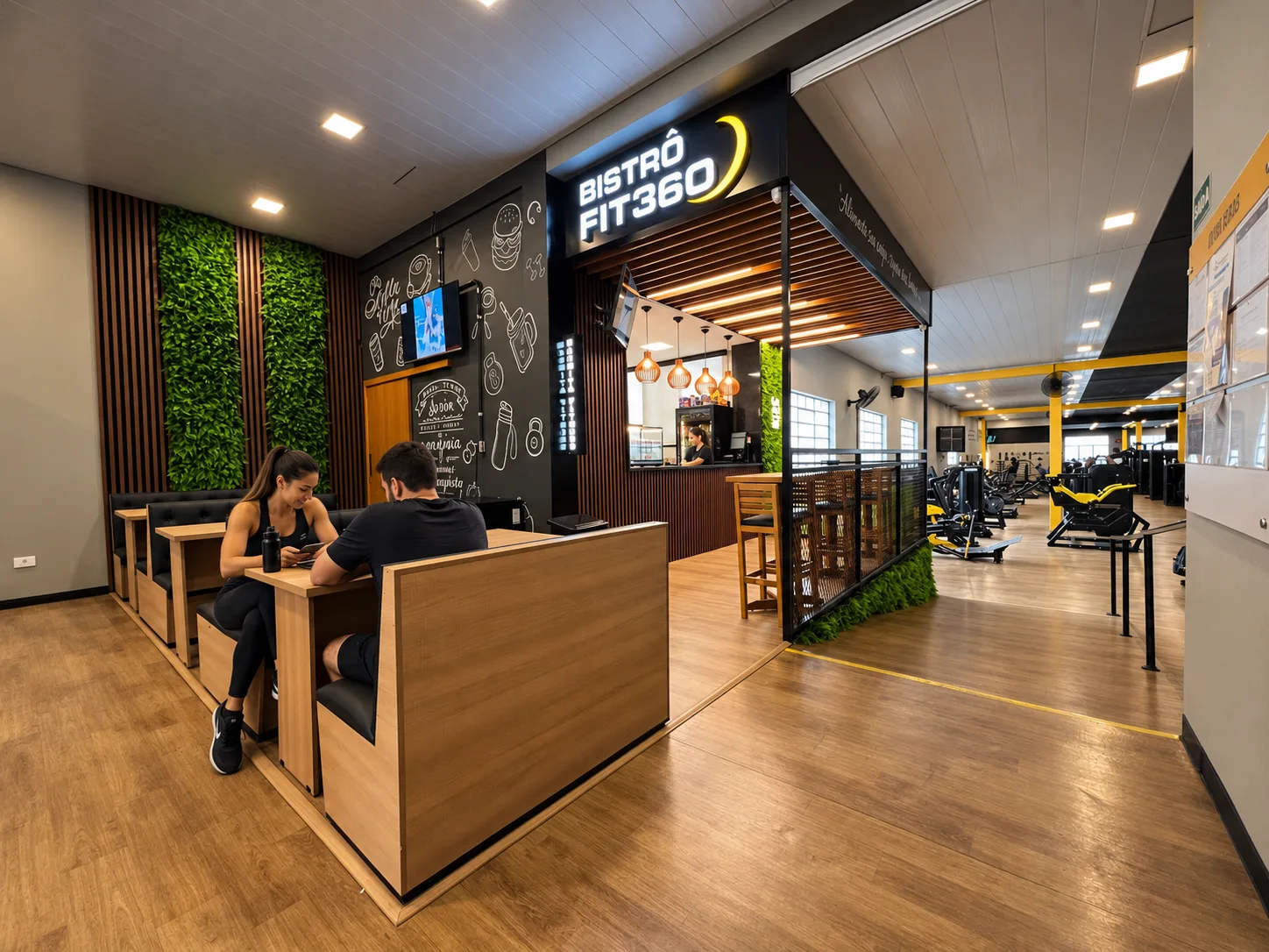 Bistrô Fit360 dentro da academia